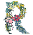 tropical floral summer pattern hand drawn vector image