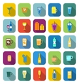drink color icons with long shadow vector image vector image