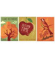 hello autumn seasonal banners and posters collecti vector image