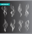 realistic cigarette smoke set isolated vector image