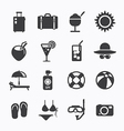 summer icons set design for web vector image
