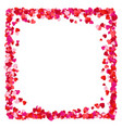 colorful red paper hearts frame background hearts vector image vector image