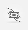 hands holding money icon vector image