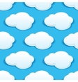 seamless background pattern of fluffy white clouds vector image vector image