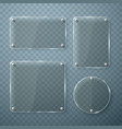 set of glass frames on transparent vector image vector image