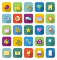 social media color icons with long shadow vector image vector image