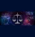 witchcraft card with astrology libra zodiac sign vector image