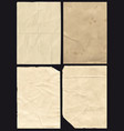 four crumpled paper texture vector image vector image