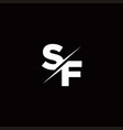 sf logo letter monogram slash with modern vector image