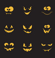creepy faces set vector image