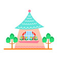 cute small village cartoon house vector image