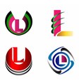 letter l logo icons set graphic design vector image