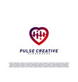 love medical pulse logo design concepthealthcare vector image