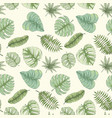 seamless tropical palm leaves pattern vector image