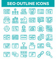 seo search engine optimization outline icons vector image vector image