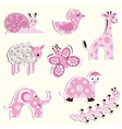 set of fun zoo for a girl vector image