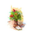 still life flowers vector image vector image
