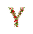christmas floral tree letter y vector image