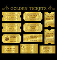 golden ticket templates vector image vector image
