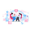 female pediatrician examining baby in clinic flat vector image