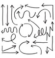 hand drawn arrow set doodle style vector image