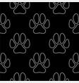 line art dog paw prints seamless pattern vector image