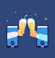 online beer party internet friendship friends vector image vector image