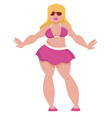 plump woman in swimwear and sunglasses model plus vector image