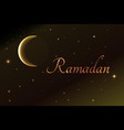 ramadan crescent moon into the night sky vector image