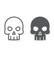 skull line and glyph icon halloween vector image