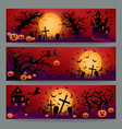 three halloween banners vector image
