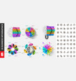 bundle 3d infographics design template vector image