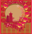 chinese new year card - traditional lanterns vector image