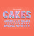 comical tasty 3d display font design alphabet vector image