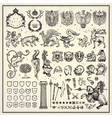 heraldic elements collection vector image