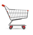 realistic empty supermarket shopping cart vector image
