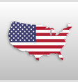 usa flag in a shape of us map silhouette united vector image vector image