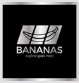 banana slash media slider logotype vector image vector image