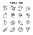 mango icon set in thin line style vector image vector image