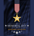 memorial day card over blue background vector image vector image