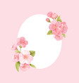 sakura flowers realistic floral frame banner vector image vector image
