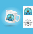 white camping cup realistic mug mockup template vector image vector image