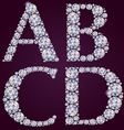 alphabet of diamonds abcd vector image vector image