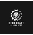 beer bottle cap shaped badge with craft vector image