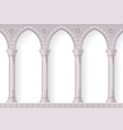 four antique white columns realistic composition vector image vector image