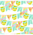 holiday seamless pattern with garland of flags vector image