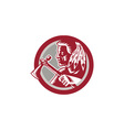 native american tomahawk warrior circle vector image