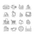shopping line set vector image