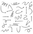 set hand drawn arrows doodle on white vector image