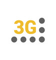 flat 3g logo with signal strength dots vector image